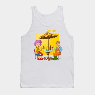 Under the umbrella - funny digital illustration by Stef Ringoot. Tank Top